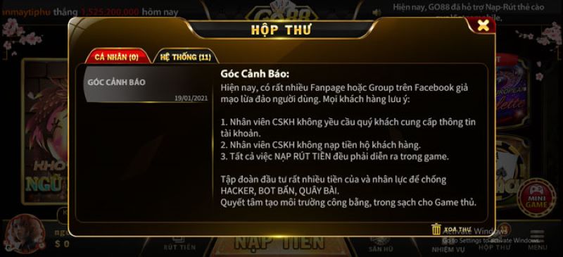 Cách tăng độ bảo mật cho tài khoản chơi game GO88