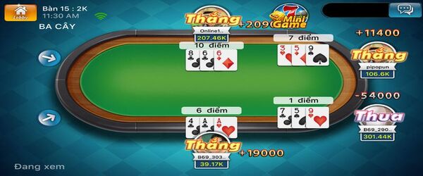 Cách chơi bài ba cây tại GO88